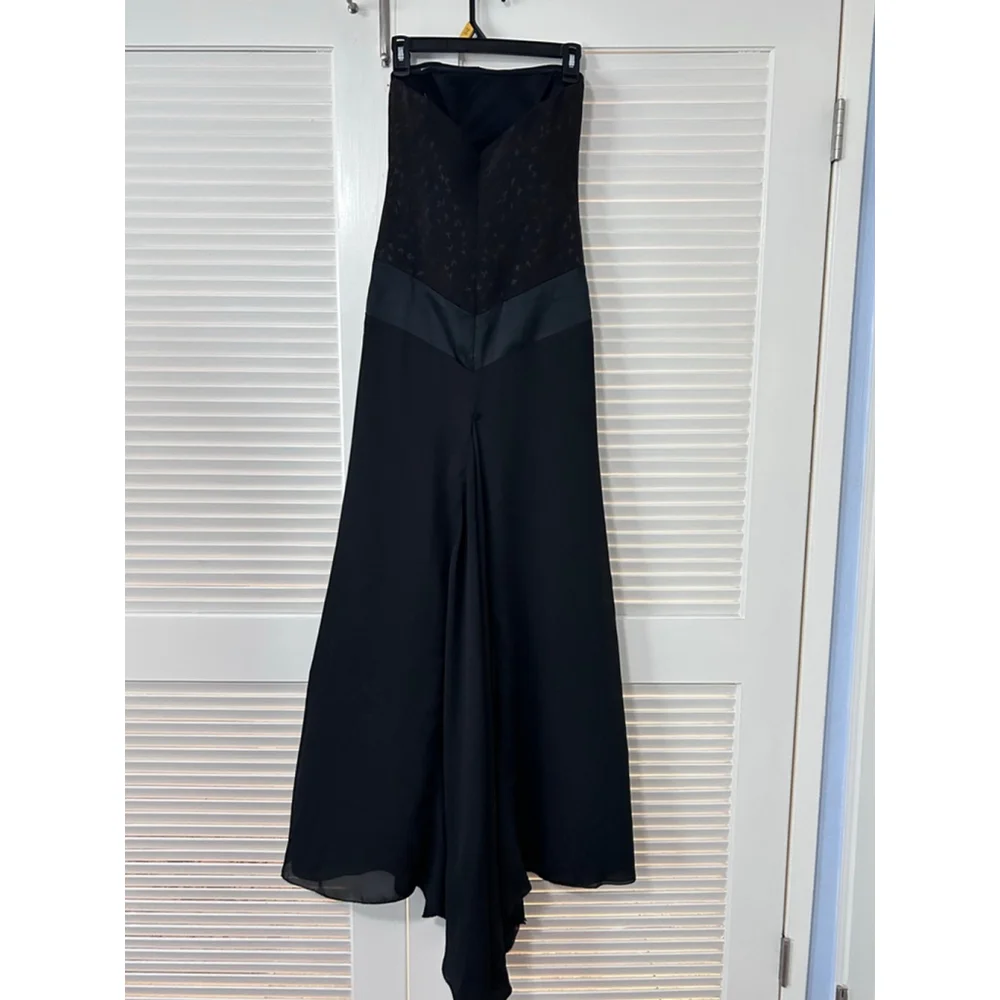 Nicole Miller Black Strapless Evening Gown Dress Size 0 NWT - Picture 4 of 16
